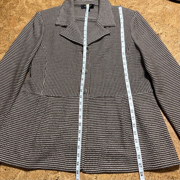 ST JOHN Wool Rayon Knit Neutral Tone Blazer Jacket PF14 GRP0 in Sz 16 - Picture 16 of 16